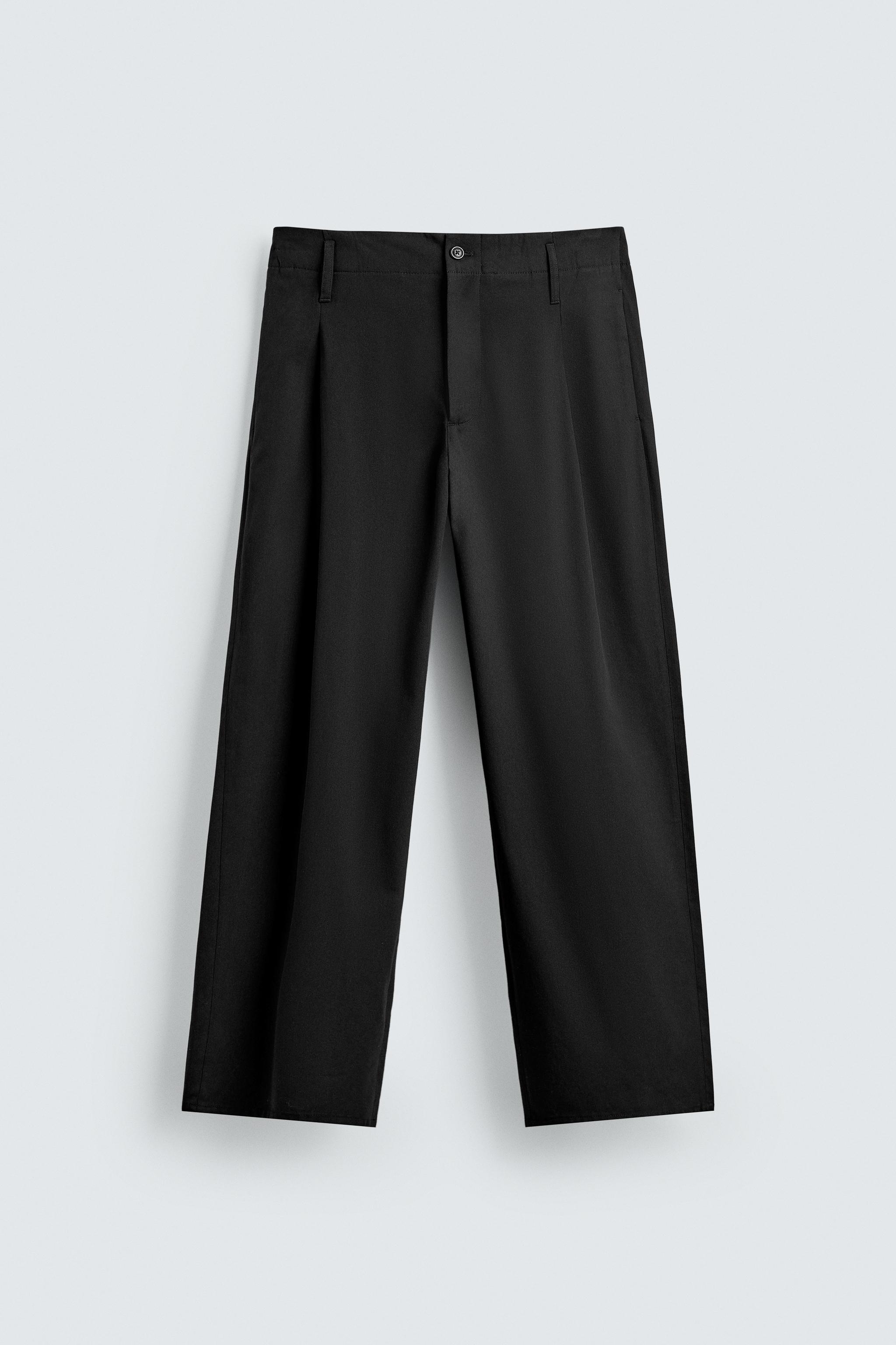 COTTON - VISCOSE PLEATED PANTS